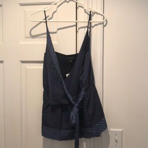 Thin strap tank with wrap tie